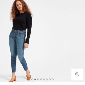 Everlane high rise skinny jeans in Mid Blue